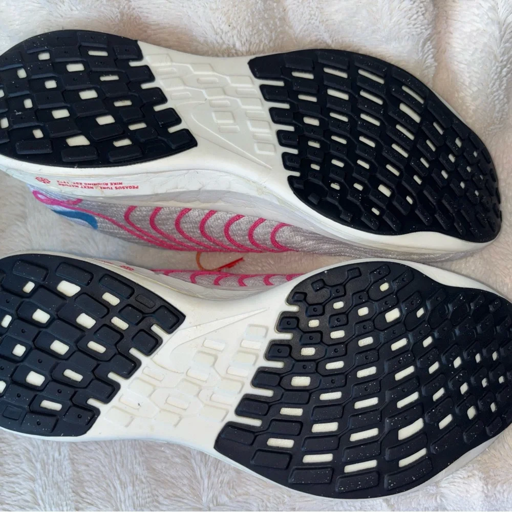 Nike Women's White Running Shoes with Pink, Blue & Orange Accents size 10.5